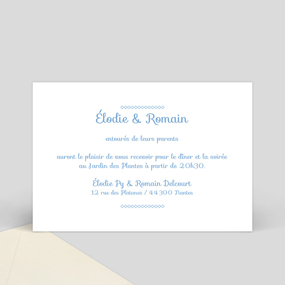 Cartes invitation mariage Instant élégant Verso