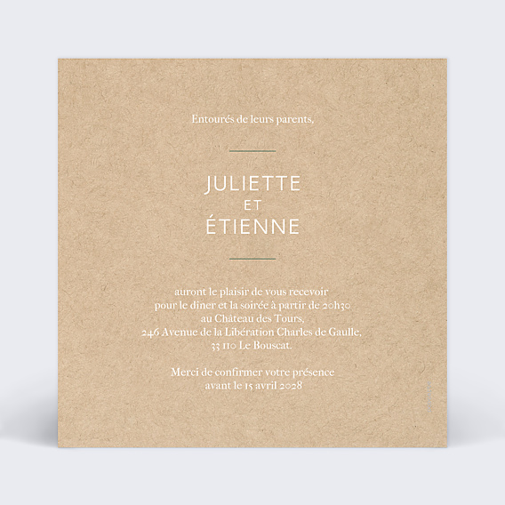 Cartes Invitation Mariage Ombrage