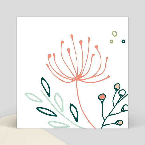 Carte d'Invitation de Mariage Couronne de Fleurs Verso