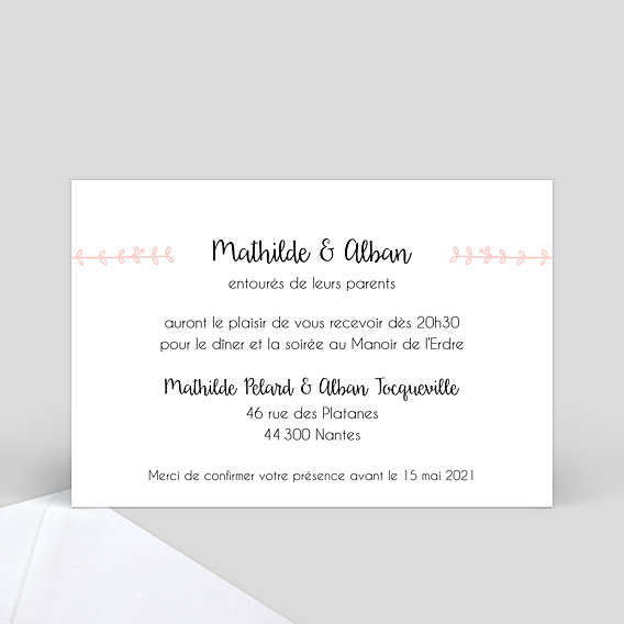 Cartes invitation mariage Mariage Illustré Verso