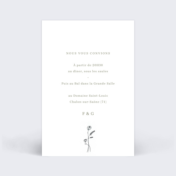 Cartes Invitation Mariage Idylle Kaki