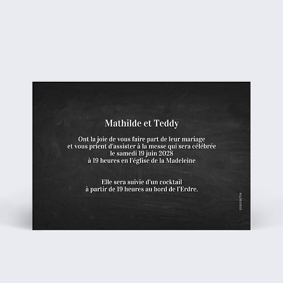 Cartes Invitation Mariage Photomaton ardoise