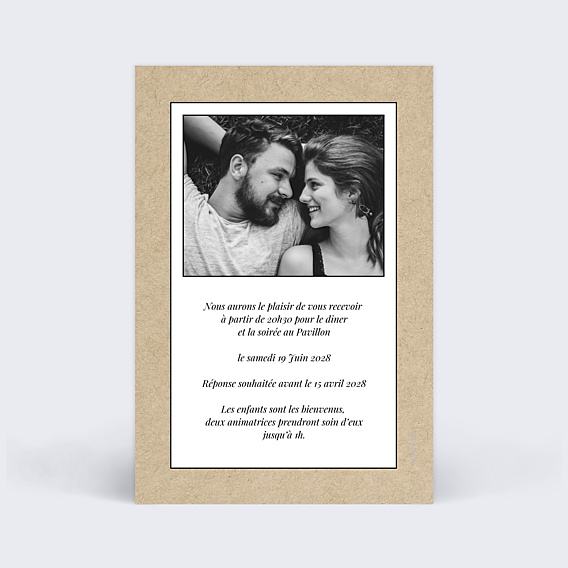 Cartes Invitation Mariage Vintage Ludique
