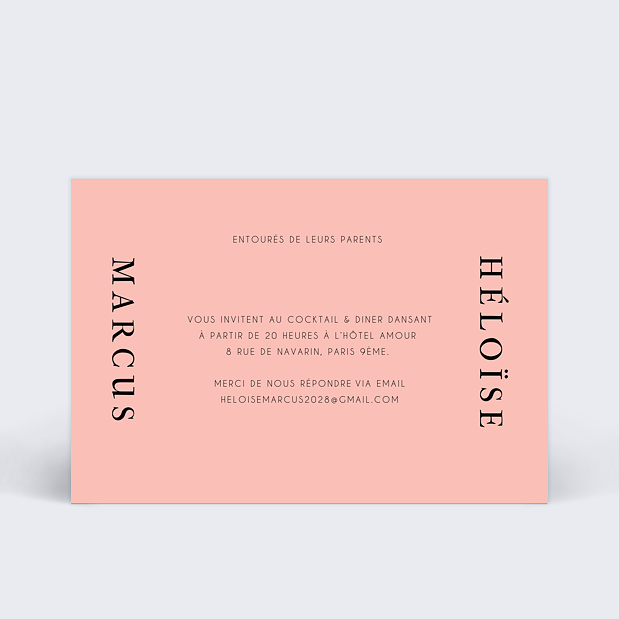 Invitation Mariage Mister M Marcus