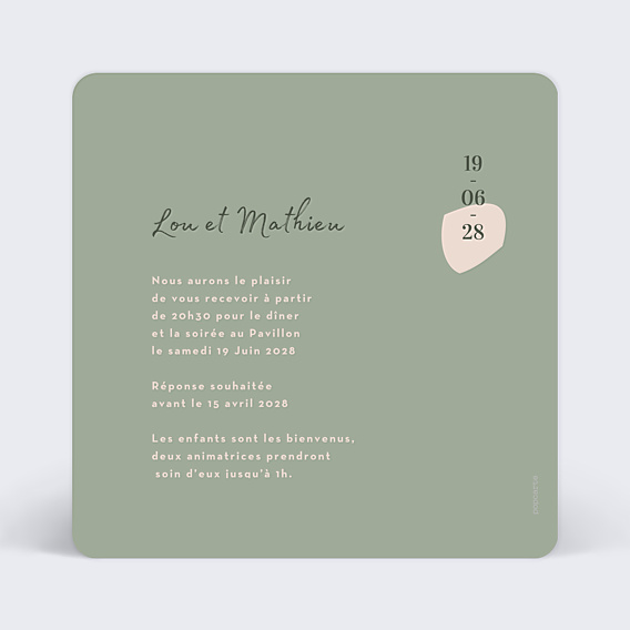 Cartes Invitation Mariage Argile