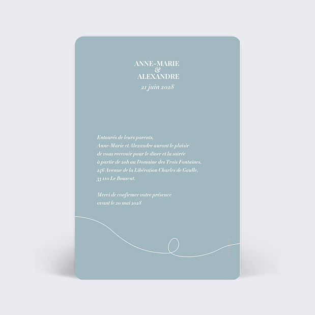 Carte Invitation Mariage Jolies Illustrations Verso