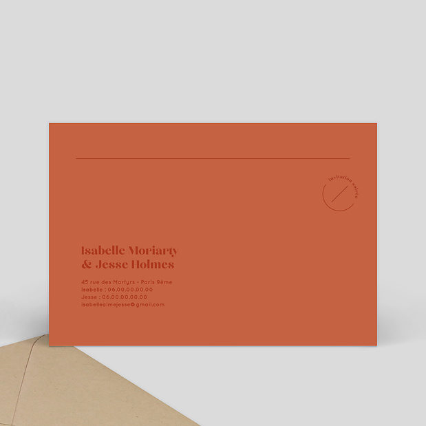 Invitation Mariage Mister M Jesse Verso