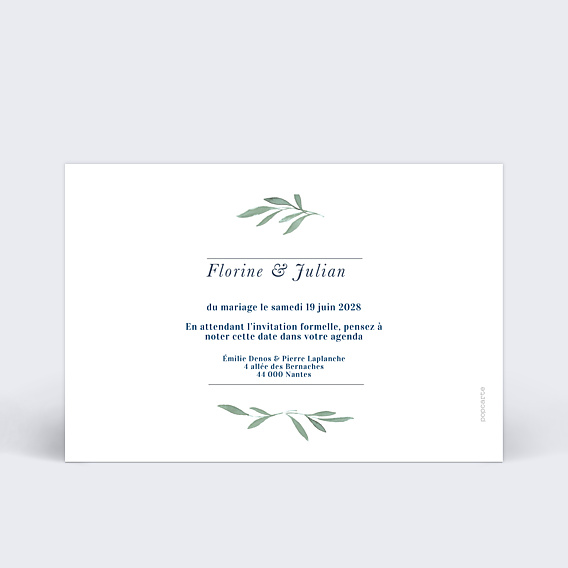Cartes Invitation Mariage Couronne de Laurier