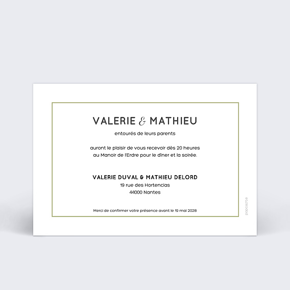 Cartes Invitation Mariage Graphique