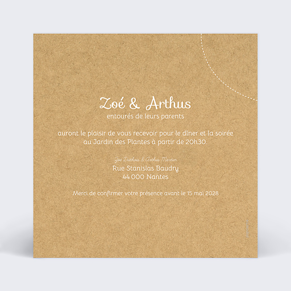 Cartes Invitation Mariage Ensemble en vadrouille