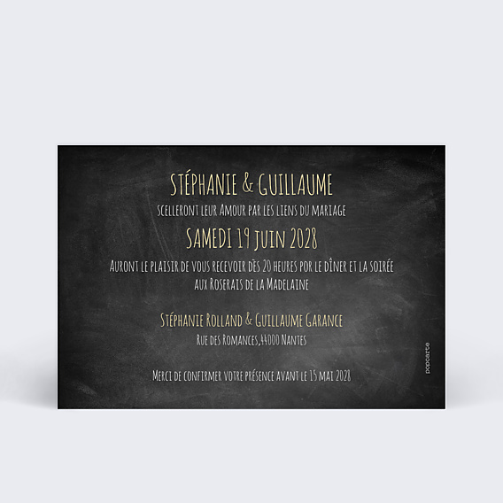 Cartes Invitation Mariage Ardoise