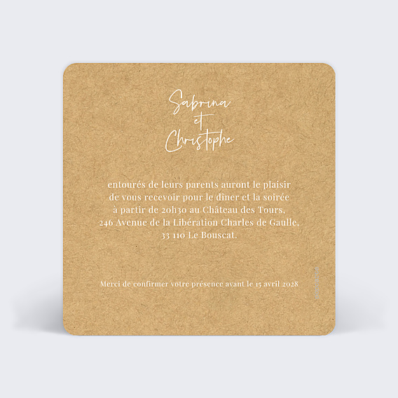 Cartes Invitation Mariage Olivier