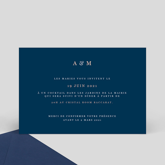 Cartes invitation mariage Caractère Verso