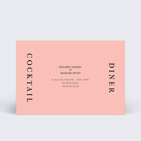 Cartes invitation mariage Mister M Marcus Verso