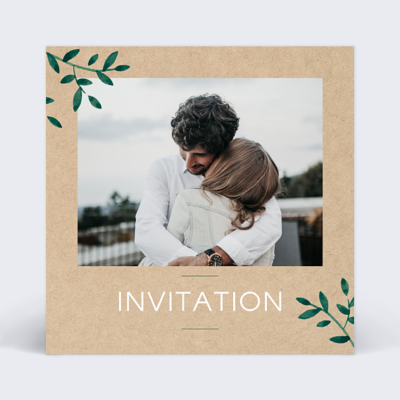 Cartes invitation mariage Ombrage Recto