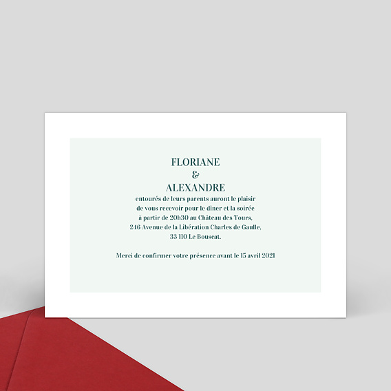 Cartes invitation mariage Badinage Verso