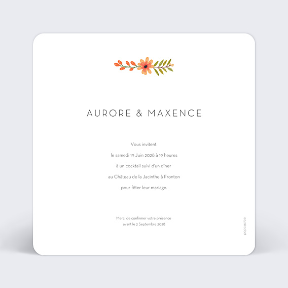 Cartes Invitation Mariage Bouquet Printanier
