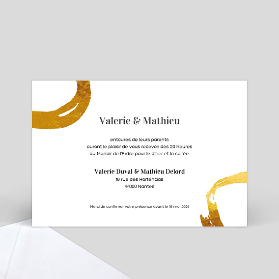 Cartes invitation mariage Alliance Verso