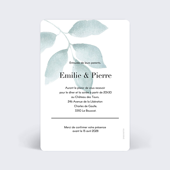 Cartes Invitation Mariage Botanique