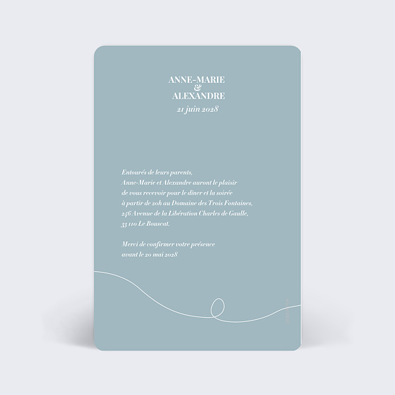 Cartes invitation mariage Jolies Illustrations Verso