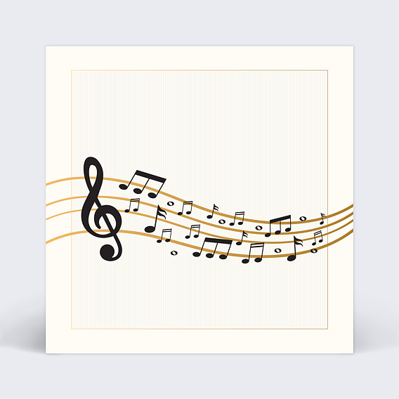 Cartes invitation mariage Musique Recto