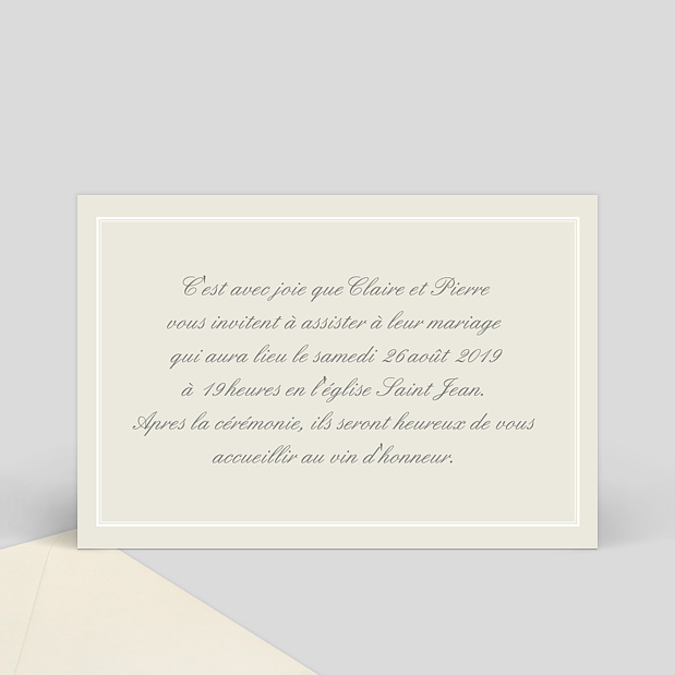 Carte d'Invitation de Mariage Classique Cadre Multiphotos Verso