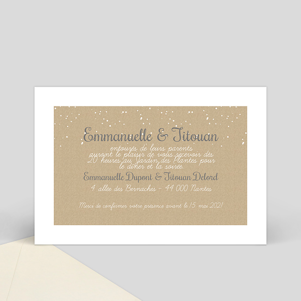 Carte d'Invitation de Mariage Instant Rêvé Verso