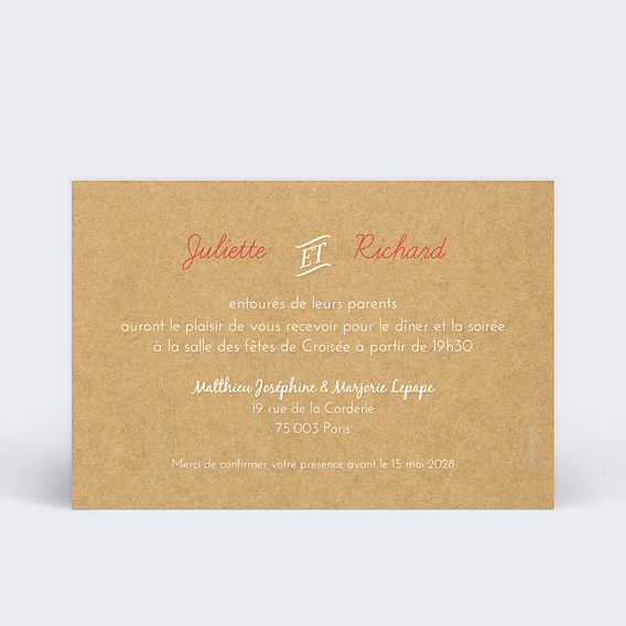 Cartes Invitation Mariage Polaroïd