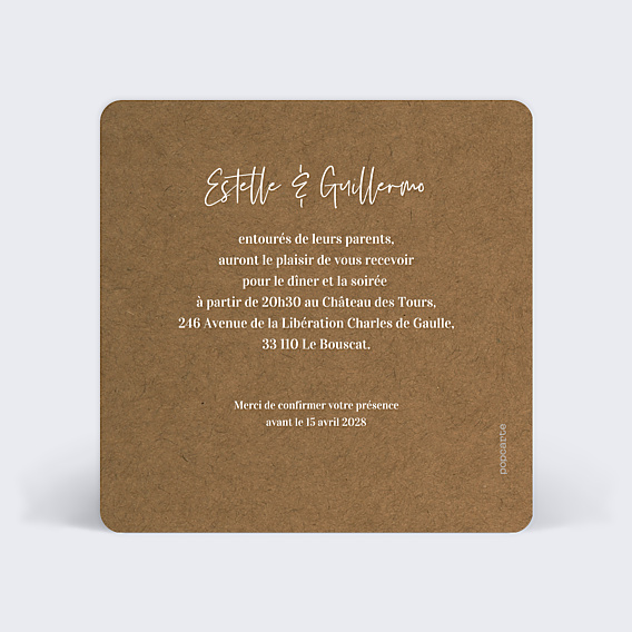 Cartes Invitation Mariage Bohème