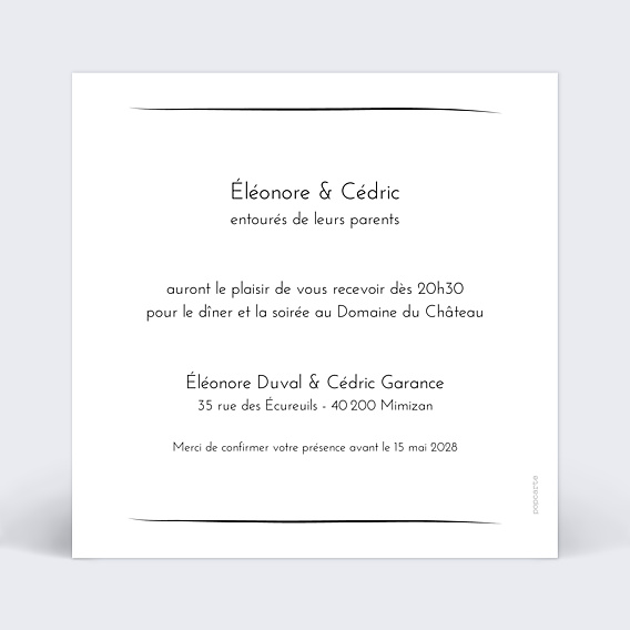 Cartes Invitation Mariage Timeline Calligraphie