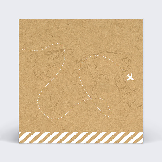 Cartes invitation mariage Ensemble en vadrouille Recto