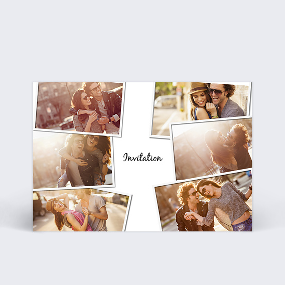 Cartes Invitation Mariage Simple pêle-mêle