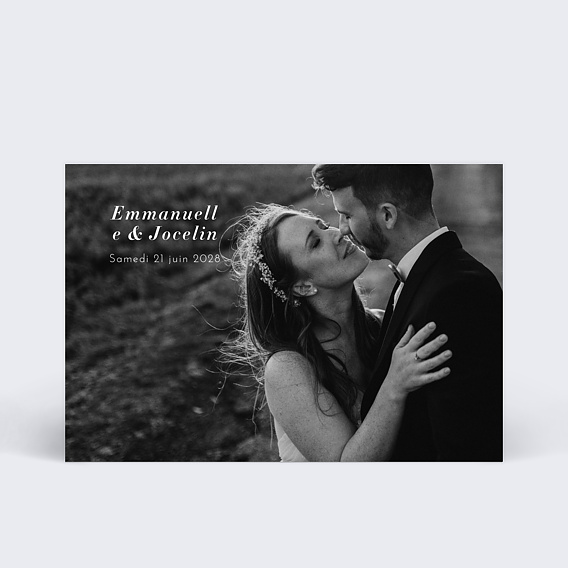 Carte d'invitation de mariage sobre et joli