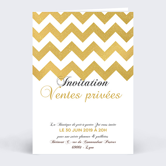 Invitation Professionnelle Chevrons dorés
