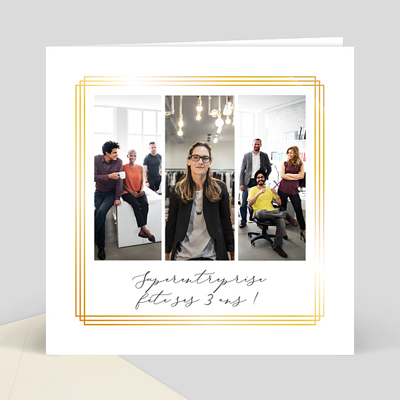 Invitation Professionnelle Dorure Cadre 3 Photos