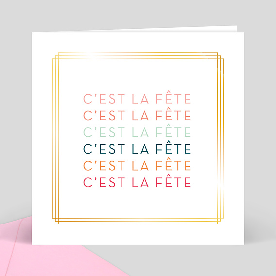 Invitation Professionnelle Dorure C'est la Fête