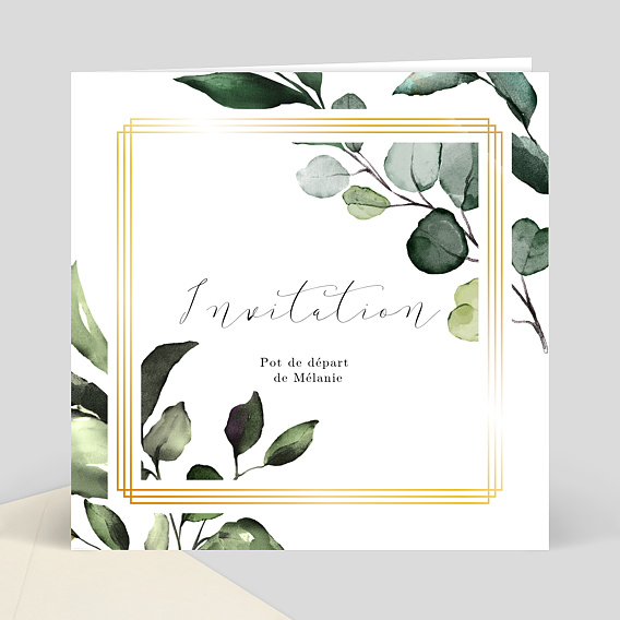 Invitation Professionnelle Dorure Eucalyptus