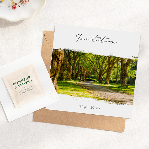 Invitation professionnelle Effet photo avec graines