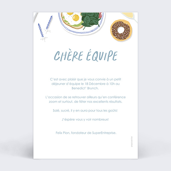 Invitation professionnelle Brunch Verso