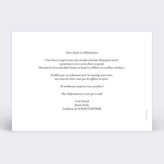 Invitation professionnelle Élégance Intemporelle Verso