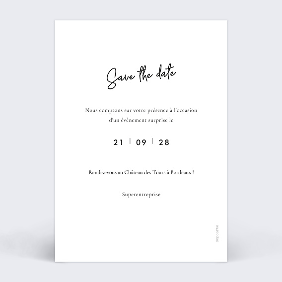 Invitation professionnelle Solstice Verso