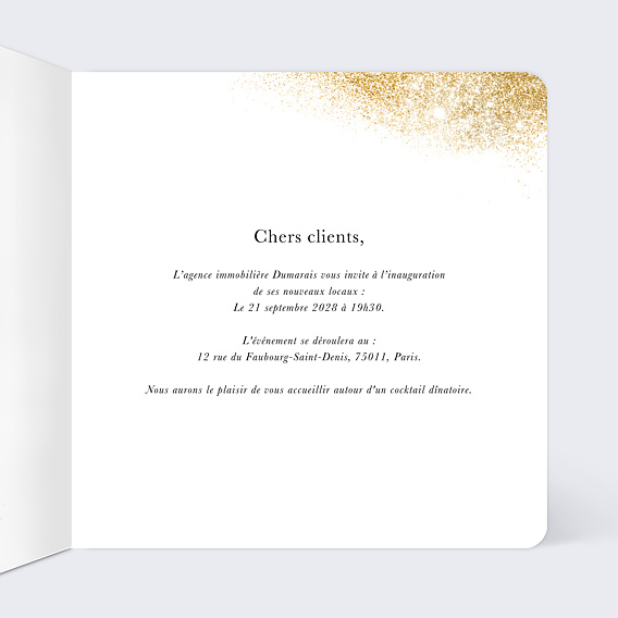 Invitation professionnelle Inauguration logo Intérieur Droit