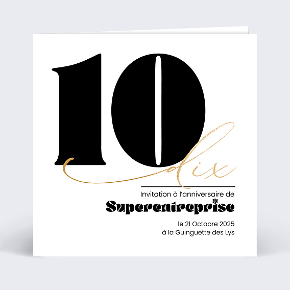 Invitation Professionnelle 10 ans Moderne