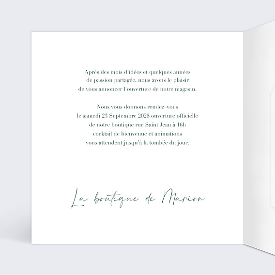 Invitation professionnelle Bohemia avec graines Intérieur Gauche