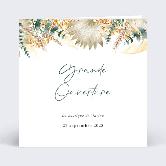 Invitation professionnelle Bohemia avec graines Recto