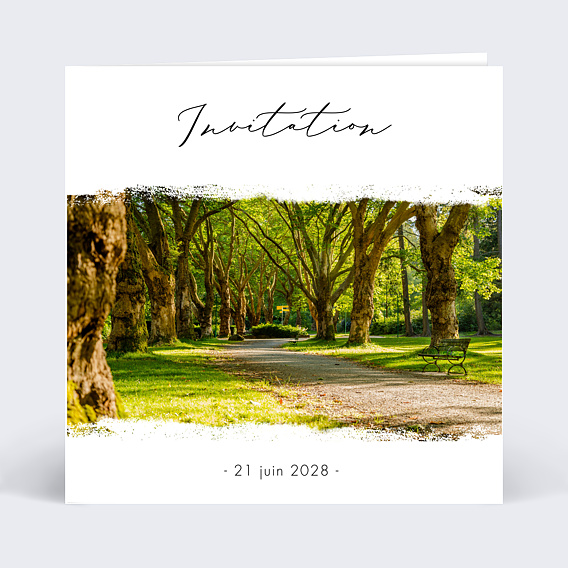 Invitation professionnelle Effet photo avec graines Recto