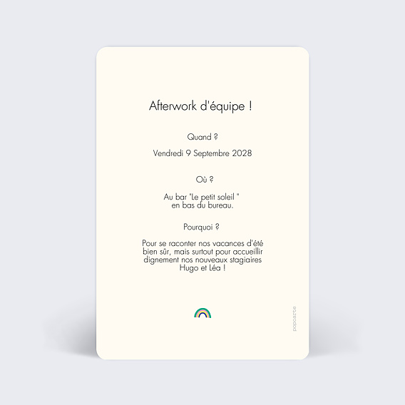 Invitation professionnelle Afterwork Équipe Verso