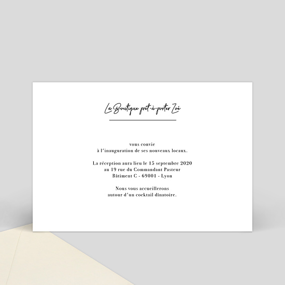 Invitation professionnelle Ruban Rouge Verso