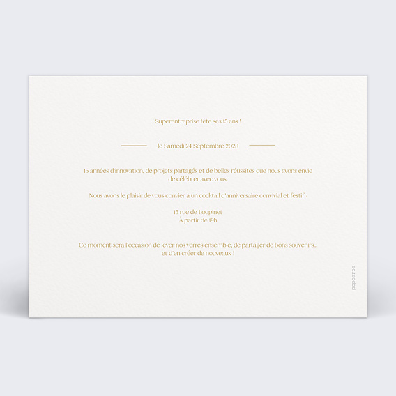 Invitation professionnelle Lettering Verso