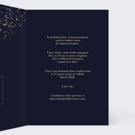 Invitation professionnelle Bulles Fraîches Intérieur Droit